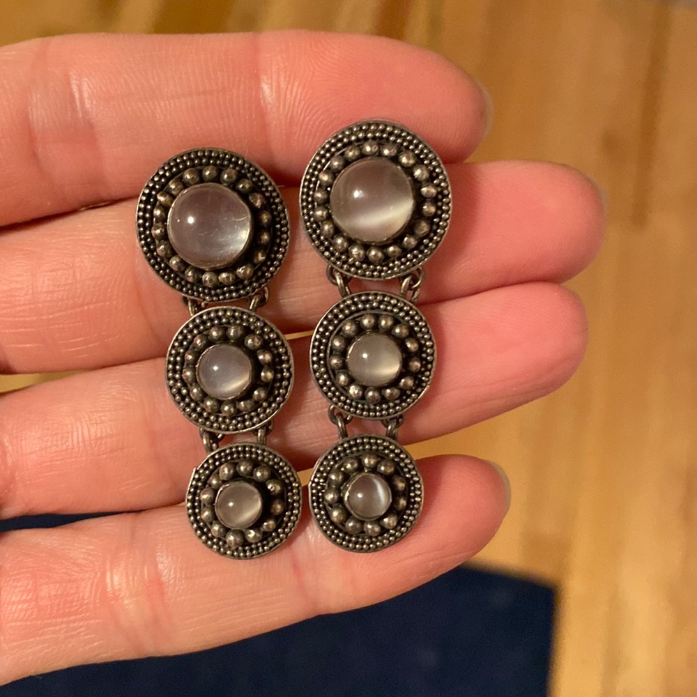 Vintage sterling silver moonstone earrings